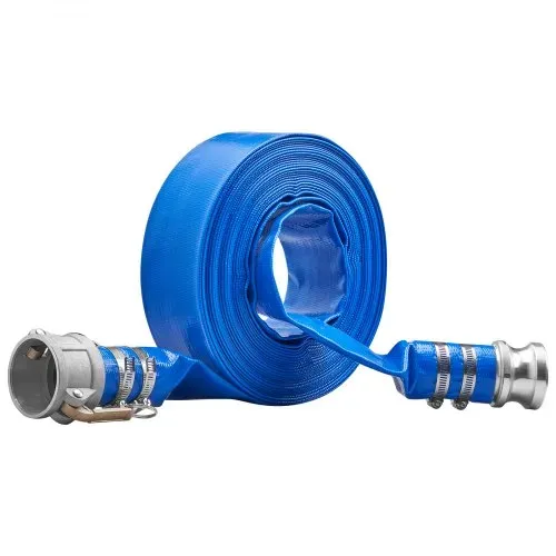 VEVOR Industrieschlauch 51 mm x 15,24 m Flachschlauch PVC Feuerwehrschlauch 58 PSI(4 bar) Arbeitsdruck Abwasserschlauch 174 PSI(12 bar) Berstdruck Bauschlauch mit Camlock-C-/E-Anschlüssen, 4 Klemmen – Bild 9
