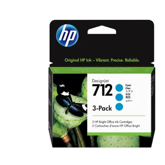 HP 712 3er-Pack Cyan DesignJet Druckerpatronen, 29 ml HP 712 3er-Pack Cyan DesignJet Druckerpatronen, 29 ml