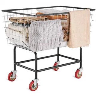 VEVOR Draht Wäschekorb, 4,5 Scheffel Draht Wäschekorb mit Rädern, 26,4 x 15,7 x 26 Zoll Kommerziellen Draht Wäschekorb Warenkorb, Stahlrahmen mit Chrom-Finish VEVOR Draht Wäschekorb, 4,5 Scheffel Draht Wäschekorb mit Rädern, 26,4 x 15,7 x 26 Zoll Kommerziellen Draht Wäschekorb Warenkorb, Stahlrahmen mit Chrom-Finish