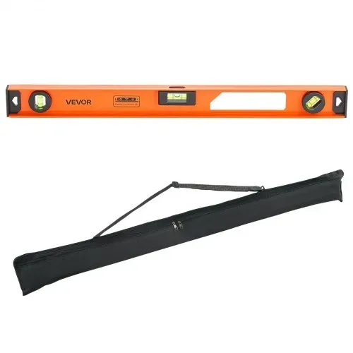 VEVOR 4 tlg. Wasserwaage Set, 40/60/90/120cm Richtwaage mit 3 Libellen 90°/45°/0° & 0,5mm/m Genauigkeit, Maurerwaage Meganetisch mit Aufhängeloch, Stoßfestes Messwerkzeug für Baustelle Hausrenovierung – Bild 8