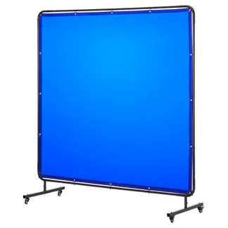 VEVOR Schweißvorhang, 1740×1740 mm Schweißschutzwand, flammhemmende Vinyl-Schweißschutzwand mit feststellbaren Schwenkrädern und 6-stufigem UV-Schutz für Werkstatt-/Industrieeinsatz, Blau VEVOR Schweißvorhang, 1740×1740 mm Schweißschutzwand, flammhemmende Vinyl-Schweißschutzwand mit feststellbaren Schwenkrädern und 6-stufigem UV-Schutz für Werkstatt-/Industrieeinsatz, Blau