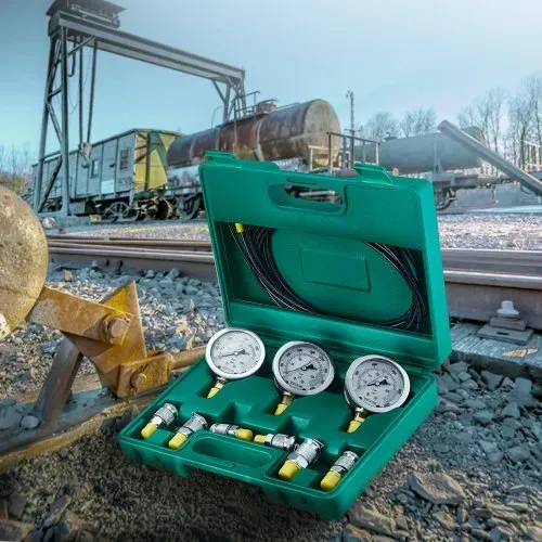VEVOR Hydraulikdruck-Testset, 250/400/600 bar, 3 Messgeräte, 6 Testkupplungen, 3 Testschläuche, Bagger-Hydraulik-Testmanometer-Set mit Tragbarer Tragetasche für Bagger, Traktoren, Baumaschinen – Bild 7