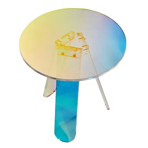 VEVOR Acryl-Beistelltisch φ45 x 48 cm, Bunter Acryl-Beistelltisch Bartisch Leicht zu Reinigen, Acryl-Couchtish für Kaffee, Getränke, Essen, Snacks, Couchtisch für Wohnzimmer, Schlafzimmer usw. – Bild 9