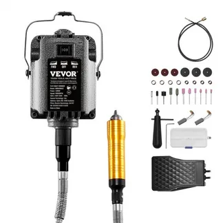 VEVOR Flexwellenschleifer, 1200 W, 30.000 U/min, Flexwellen-Rotationswerkzeug, multifunktionale Hängeschleifmaschine mit 31-teiligem Zubehör & Fußpedal zum Schnitzen, Polieren, Bohren & Polieren VEVOR Flexwellenschleifer, 1200 W, 30.000 U/min, Flexwellen-Rotationswerkzeug, multifunktionale Hängeschleifmaschine mit 31-teiligem Zubehör & Fußpedal zum Schnitzen, Polieren, Bohren & Polieren
