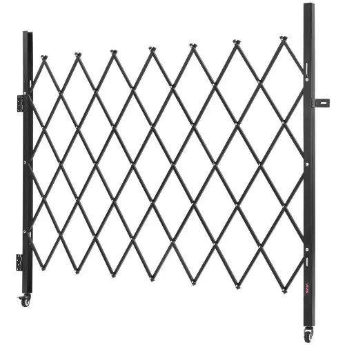 VEVOR Sicherheitstor (Einzel) abschließbares klappbares Scherentor mit 360°-Lenkrollen, einziehbare Stahltore Outdoor, für Eingangssicherheit Garage Lager, Falttor 180 x 161 cm (B x H) Schwarz – Bild 10