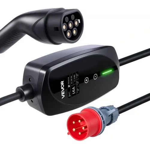 VEVOR Mobile Wallbox, 11 kW 16 A, Typ 2 Ladestation, Tragbares 3-Phasen-Ladegerät mit 8 m Ladekabel, CEE16-Stecker, LCD-Bildschirm, IP66-Steuereinheit, Stromversorgung für Elektrofahrzeuge – Bild 9