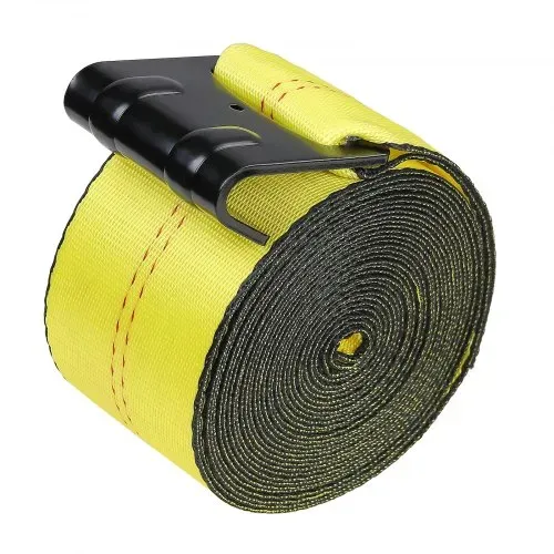 VEVOR Windengurte, 4" x 40', 6000 lbs Tragfähigkeit, 18000 lbs Bruchfestigkeit, LKW-Gurte mit flachem Haken, Ladungskontrolle für Anhänger, Bauernhöfe, Rettungen, Baumschoner, Gelb (10er-Pack) – Bild 8