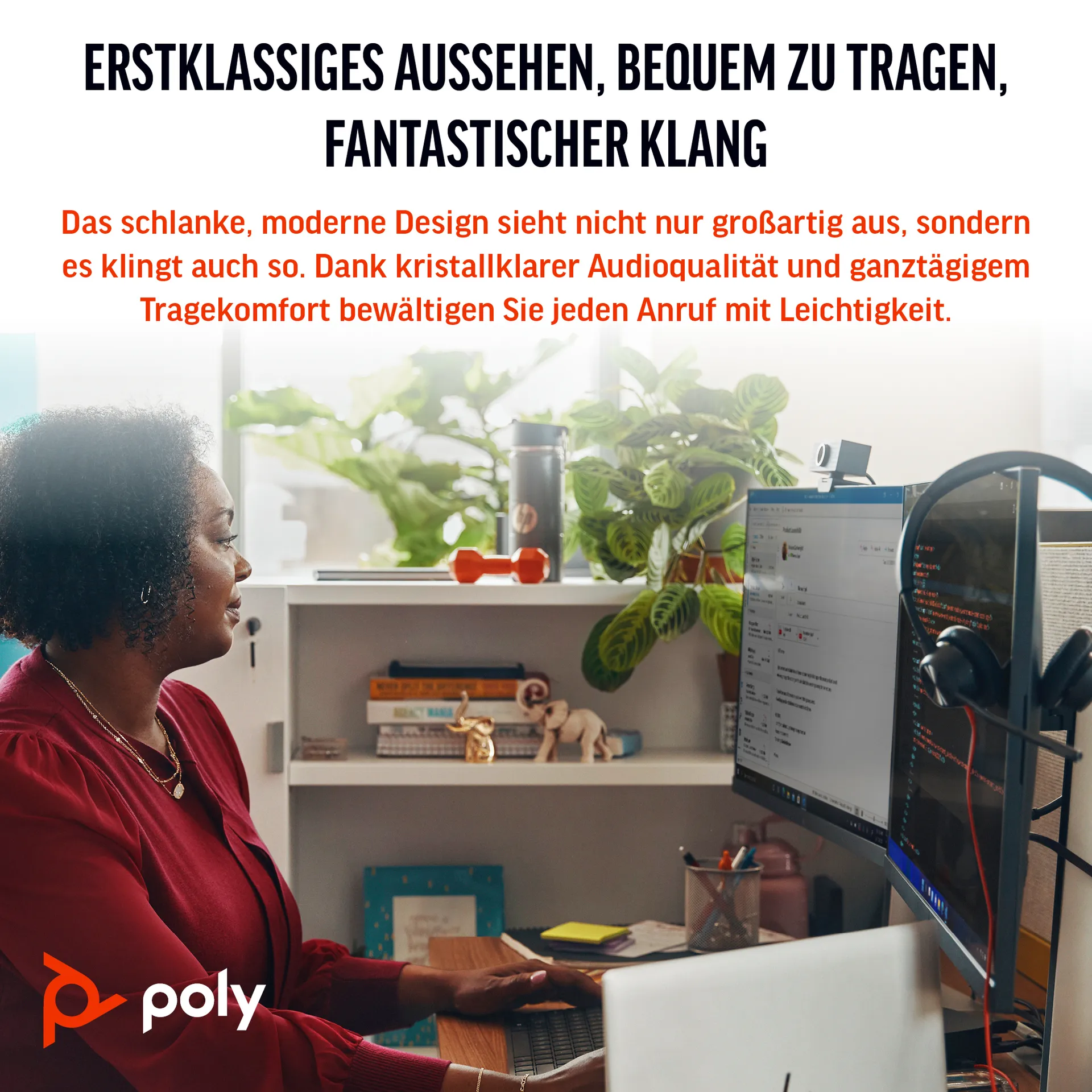 HP Poly Blackwire 3325 USB-C Stereo-Headset, zertifiziert für Microsoft Teams, + 3,5-mm-Stecker + USB-C/A-Adapter – Bild 4
