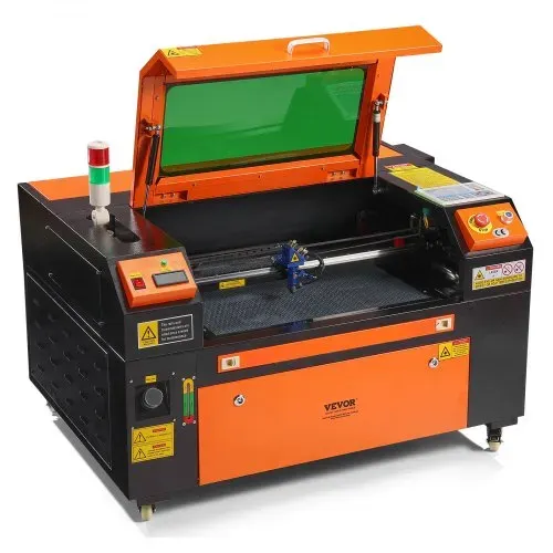 VEVOR 60 W CO2-Lasergravierer, 400x600 mm, 500 mm/s Laserschneidmaschine mit 2-Wege-Pass-Air-Assist, kompatibel mit LightBurn, CorelDRAW, AutoCAD, Windows, Mac OS, Linux, für Holz, Acryl, Stoff – Bild 9