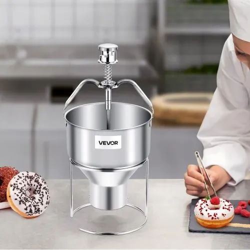 VEVOR Donut-Teigspender manueller Donut-Trichter mit großer Kapazität (2,4 L), kommerzieller Teigspender aus Edelstahl 304 und mit 6 Dickeneinstellungen & Ständer, für Cafés Bäckereien Küchen – Bild 7