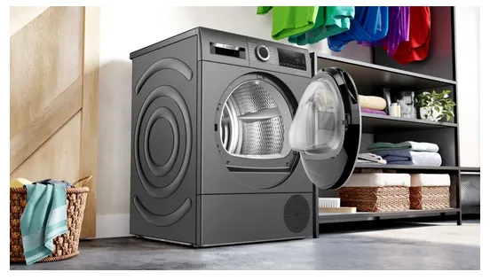 Bosch Serie 6 WQG2450R10 Wäschetrockner Freistehend Frontlader 9 kg Schwarz – Bild 4