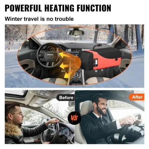 VEVOR Standheizung Diesel 2KW, 12V Diesel Lufterhitzer, 10 L Diesel Luftheizung, -40 ℃ - + 20 ℃ Luft Diesel Heizung mit LCD Bildschirm LCD Schalter Schalldämpfer, Air Heater Heizung Aluminium Heizung – Bild 2