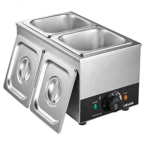VEVOR Schokoladenschmelzmaschine 2 Abnehmbare Behälter Edelstahl 800 W, für Bäckereien, Konditoreien und Restaurants, mit Temperaturregelung 30–85 ℃, Trockenlaufschutz, Schokoladentempiermaschine – Bild 8