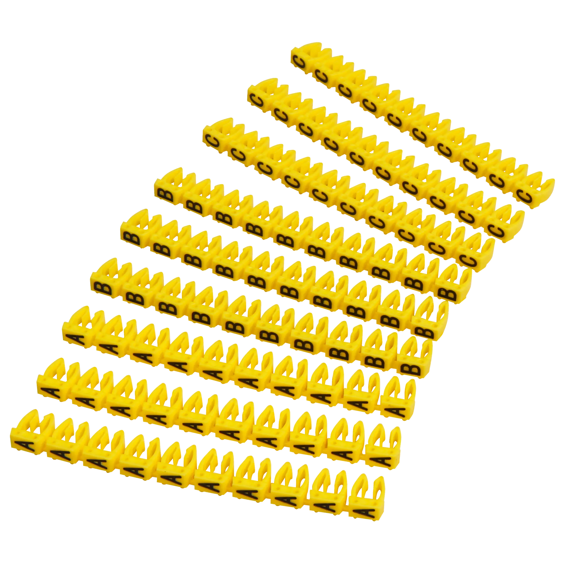 Kabelmarker-Clips McPower, bedruckt mit Buchstaben, Kabeldurchmesser bis 6mm Kabelmarker-Clips McPower, bedruckt mit Buchstaben, Kabeldurchmesser bis 6mm