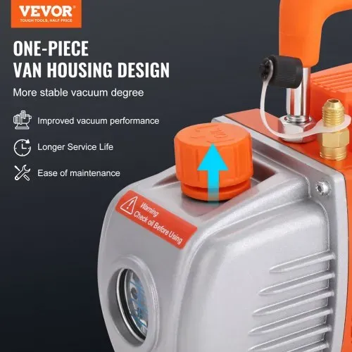 VEVOR Vakuumpumpe mit 11L Vakuumkammer 100L/min Unterdruckpumpe 150W AC 220V/50Hz 1440U/min 5pa 250ml-Ölkapazität HVAC-Vakuumgeräte Kühlvakuumpumpe für Holzstabilisierung Harzentgasung VEVOR Vakuumpumpe mit 11L Vakuumkammer 100L/min Unterdruckpumpe 150W AC 220V/50Hz 1440U/min 5pa 250ml-Ölkapazität HVAC-Vakuumgeräte Kühlvakuumpumpe für Holzstabilisierung Harzentgasung