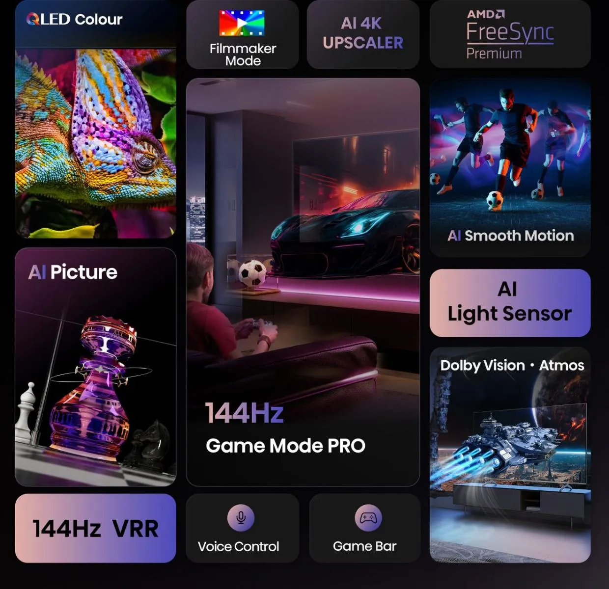 Hisense 55 '' E7Q PRO | Hi-QLED Smart TV 4K 144 Hz – Bild 4