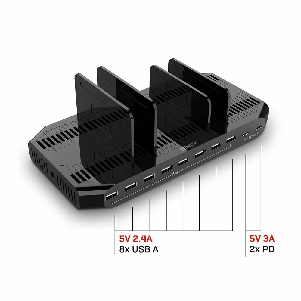 Lindy 73435 Ladegerät für Mobilgeräte Smartphone, Tablets Schwarz AC Schnellladung Drinnen – Bild 3