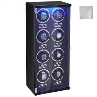 VEVOR Uhrenbeweger, Automatik-Uhrenbeweger, Watch Winder, Uhrenbeweger für Automatikuhren, Automatischer Uhrenbeweger mit Platz für 8 Uhren, LED Beleuchtung, 150–207 mm Einstellbar Riemenlänge VEVOR Uhrenbeweger, Automatik-Uhrenbeweger, Watch Winder, Uhrenbeweger für Automatikuhren, Automatischer Uhrenbeweger mit Platz für 8 Uhren, LED Beleuchtung, 150–207 mm Einstellbar Riemenlänge