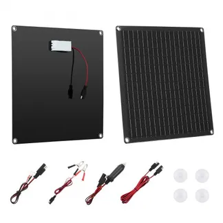 VEVOR 12V Monokristallines Solarpanel-Kit 20 W, Batterieladegerät mit integriertem Smart Controller & 3 Verbindungskabeln, tragbar für Wohnmobil, Auto, Motorrad, Boot, Van, Camper VEVOR 12V Monokristallines Solarpanel-Kit 20 W, Batterieladegerät mit integriertem Smart Controller & 3 Verbindungskabeln, tragbar für Wohnmobil, Auto, Motorrad, Boot, Van, Camper