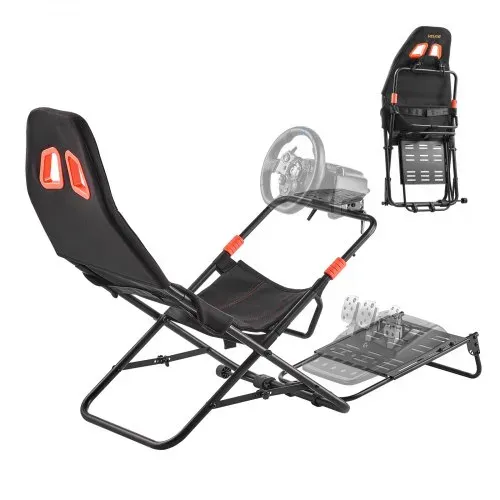 VEVOR Lenkradständer, Faltbarer & Verstellbarer Rennsimulator-Cockpit, 620 mm breit, Kompatibel mit Logitech G923/G920/G29, Thrustmaster T248P, Fanatec, Hori, Mad Catz, Schwarz – Bild 8