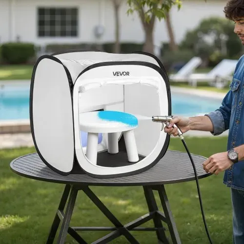 VEVOR tragbares Lackierkabinenzelt (40,5x40,5x43 cm Arbeitsbereich) Pop-Up-Sprühfarbenzelt für Sprühmalerei, wasserfeste Farbkabine für kleine Modelle Skulpturen Vasen Bilderrahmen Pop-Up-Design – Bild 7