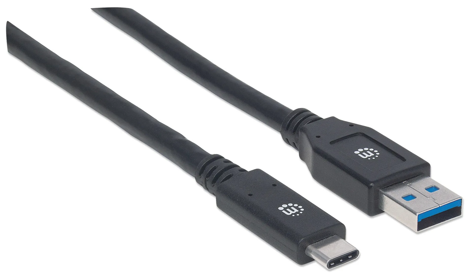 Manhattan USB 3.1 Typ C Gen1-Kabel, Typ C-Stecker auf Typ A-Stecker, 5 Gbit/s, 3 m, schwarz – Bild 2