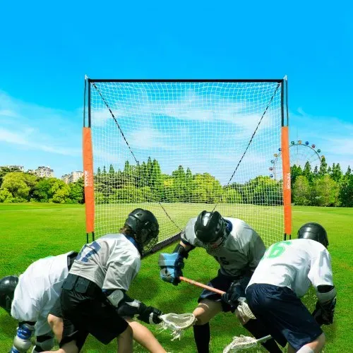 VEVOR Lacrosse-Tor, 6' x 6' Lacrosse-Netz, tragbares Lacrosse-Tor mit Tragetasche, Glasfaserstange, Hinterhof-Lacrosse-Trainingsausrüstung, einfach aufzubauendes College-Tor, perfekt für das Training – Bild 7
