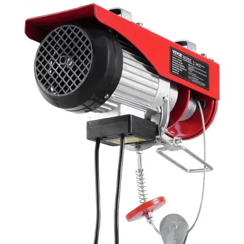 VEVOR Elektrische Seilwinde, 400 kg, Motorwinde mit 4,2 m kabelgebundener Fernbedienung, 12 m Hubhöhe mit Einzelkabel, Einzel-/Doppelschlingen, Not-Aus, Hebezeug für Garage, Lager, Fabrik – Bild 10