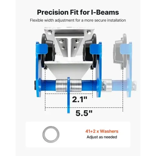VEVOR Laufkatze mit 499 kg Tragkraft Manuelles Rollfahrwerk für I-Träger, Krankatze für Werkstatt Lager Fabrik, 53-140 mm Verstellbare Flanschbreite, 80 mm Doppelräder, Kohlenstoffstahlkonstruktion VEVOR Laufkatze mit 499 kg Tragkraft Manuelles Rollfahrwerk für I-Träger, Krankatze für Werkstatt Lager Fabrik, 53-140 mm Verstellbare Flanschbreite, 80 mm Doppelräder, Kohlenstoffstahlkonstruktion