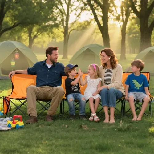 VEVOR tragbare Mannschaftsbank Sitzbank Campingbank (6 Personen) mit Seitentaschen & Tragetasche, Klappbank mit Rückenlehne, Seitenbank Sportbank für Fußball Baseball Outdoor-Aktivitäten Orange – Bild 7