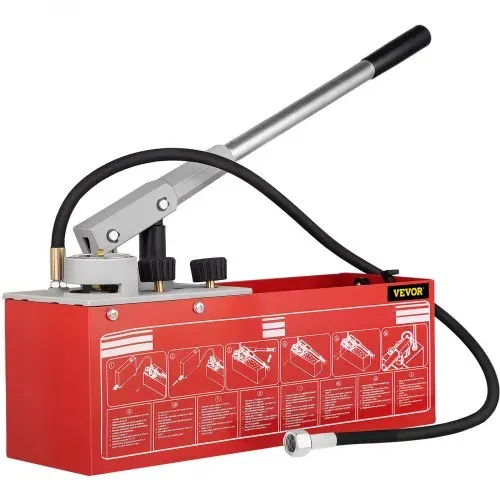 VEVOR Prüfpumpe Abdrückpumpe Druckprüfpumpe Füllpumpe Befüllpumpe Druckprobepumpe Hydrostatische Testpumpe Hydraulikdruckprüfpumpe 60 bar / 860 psi / 6 MPa Wasserdruckprüfer 12 L Tankvolumen – Bild 9