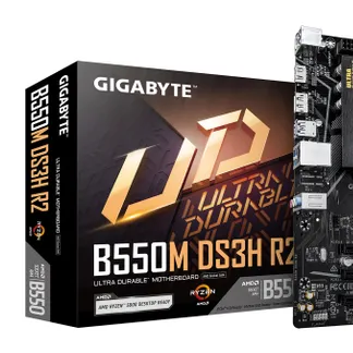 GIGABYTE B550M DS3H R2 Mainboard – AMD Ryzen 5000 Prozessoren, 5+3 Phasen VRM, bis zu 4733 MHz DDR4 (O.C.), 1x PCIe 4.0 + 1x PCIe 3.0 M.2, 1 GbE LAN, USB 3.2 Gen 1 GIGABYTE B550M DS3H R2 Mainboard – AMD Ryzen 5000 Prozessoren, 5+3 Phasen VRM, bis zu 4733 MHz DDR4 (O.C.), 1x PCIe 4.0 + 1x PCIe 3.0 M.2, 1 GbE LAN, USB 3.2 Gen 1