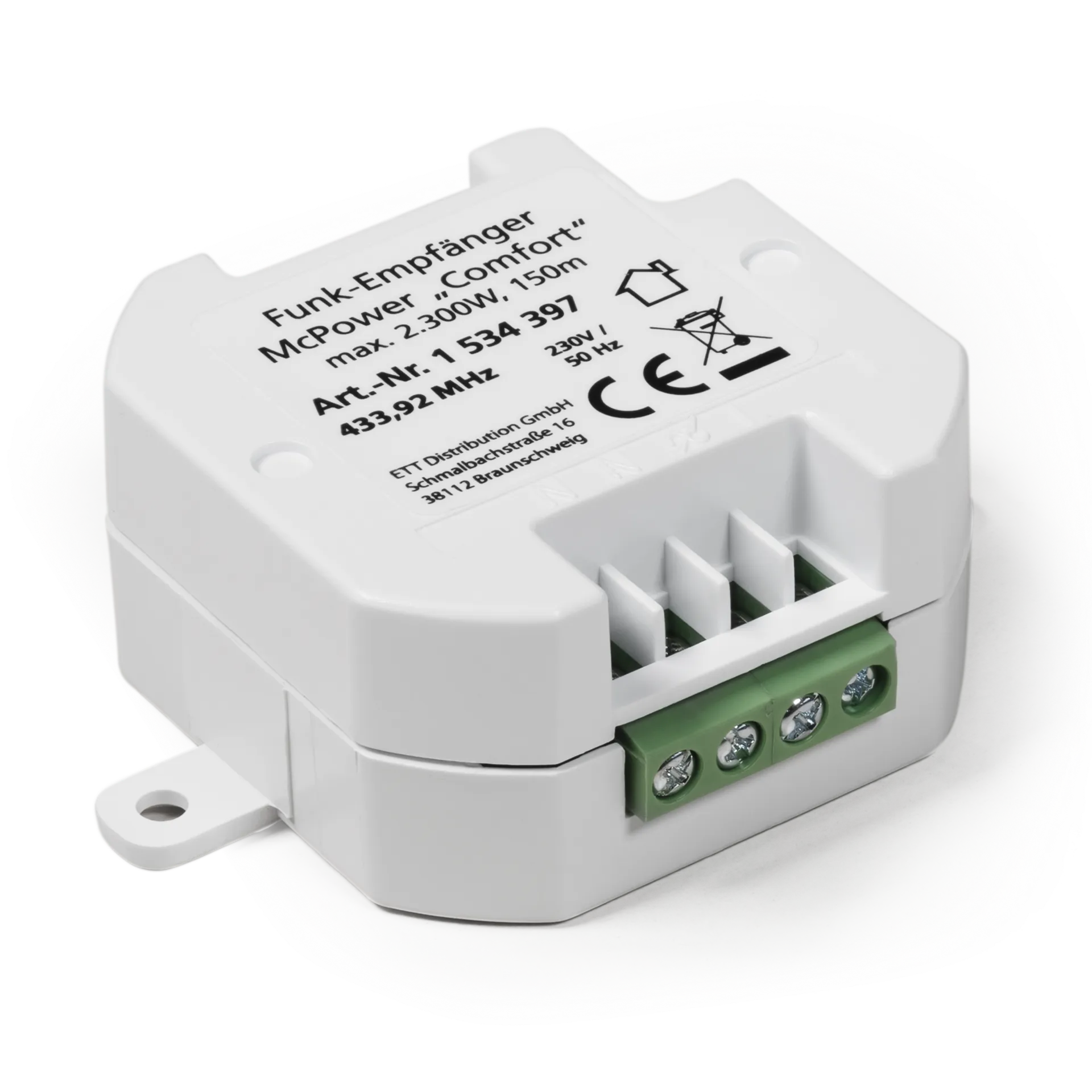 Funk-Empfänger McPower “Comfort“, max. 2.300W, max. 70m Funk-Empfänger McPower “Comfort“, max. 2.300W, max. 70m
