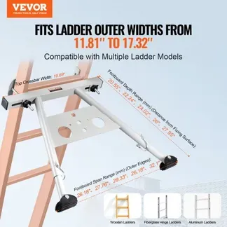 VEVOR Leiterstabilisator 815x710x55 mm, verstellbare Füße, Abstandshalter für Ausziehleitern, Wandleiterzubehör für Dachrinnen, Wandleiter-Abstandshalter, rutschfeste Gummifüße, Tragkraft: 150 kg VEVOR Leiterstabilisator 815x710x55 mm, verstellbare Füße, Abstandshalter für Ausziehleitern, Wandleiterzubehör für Dachrinnen, Wandleiter-Abstandshalter, rutschfeste Gummifüße, Tragkraft: 150 kg