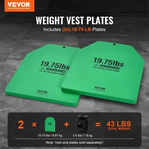 VEVOR Gewichtsplatten für Gewichtswesten 17,8 kg Set (2 x 8,9 kg), Flache Gewichtswestenplatten für WODs & Funktionelles Training, Ergonomisches Zusatzgewicht für Krafttraining, Laufen & Fitness, Grün VEVOR Gewichtsplatten für Gewichtswesten 17,8 kg Set (2 x 8,9 kg), Flache Gewichtswestenplatten für WODs & Funktionelles Training, Ergonomisches Zusatzgewicht für Krafttraining, Laufen & Fitness, Grün