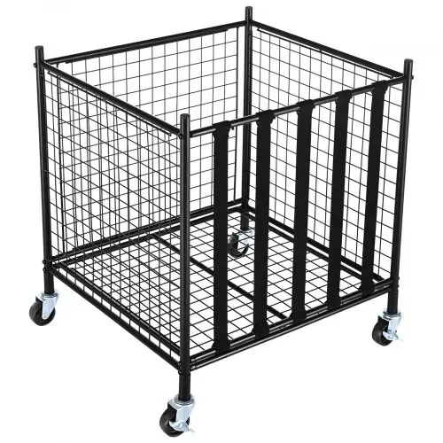 VEVOR Ballwagen Rollwagen 507 x 500 x 545 mm Sportbällen, Abschließbarer Basketballkäfig Ballkäfig, Sportausrüstung für den Innen- und Außenbereich, Rollbar Aufbewahrungswagen aus Stahl für Garagen – Bild 9