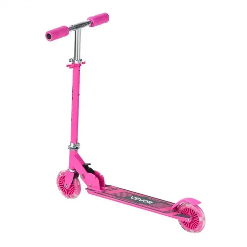 VEVOR Scooter (2 Räder) für Kinder ab 3 Jahren, Cityroller Kinderroller mit leuchtenden Rädern & höhenverstellbarem Lenker & rutschfestem Deck & faltbarem Rahmen, Tretroller bis zu 50 kg, Pink – Bild 10