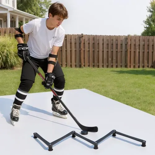 VEVOR Hockey-Trainingsgerät mit 5 Segmenten Verstellbarer Schlägertrainer, Tragbare Stickhandling-Trainingshilfe für Eis und Trockenboden zur Verbesserung von Puckkontrolle, Reaktion und Koordination – Bild 7