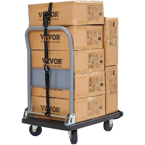 VEVOR 4er-Set Spanngurt 0,025 x 4,6 m Zurrgurt 998 kg Ratschenzurrgurt Polyester-Gurt Kohlenstoffstahl-Haken Befestigungsgurt Ratschenspanngurt Ideal für Motorräder Fahrräder Kajaks UTV Boote ATV – Bild 10