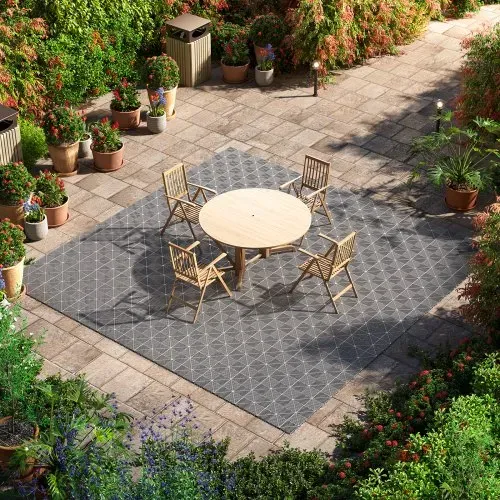 VEVOR Ineinandergreifende Drainagematten Set (50-tlg.) 31 x 31 cm, Garagenbodenfliesen Rutschfeste Klickfliesen aus PP, Modularer Garagenboden für Bad Küche Pool Außenbereich, Selbstentwässernd, Grau – Bild 7
