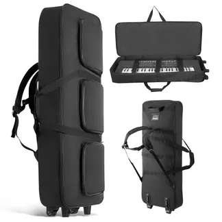 VEVOR Keyboardtasche, Keyboard Tasche für 88 Tasten, 1100 x 440 x 180 mm E-Klaviere Gigbag mit verstellbaren Schulterriemen, Tragegriffen & Rollen, 1680D, wasserabweisend & gepolstert für Keyboard VEVOR Keyboardtasche, Keyboard Tasche für 88 Tasten, 1100 x 440 x 180 mm E-Klaviere Gigbag mit verstellbaren Schulterriemen, Tragegriffen & Rollen, 1680D, wasserabweisend & gepolstert für Keyboard