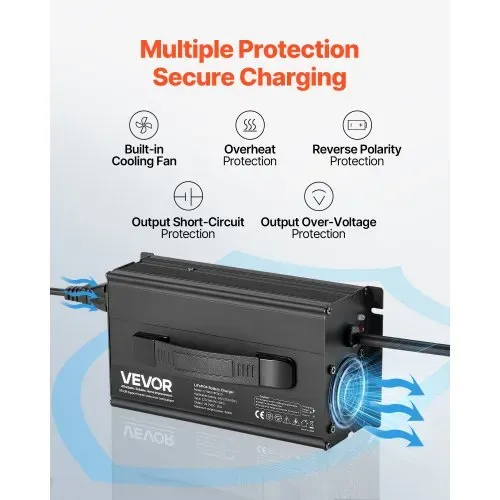 VEVOR 24 V 20 A Lithium-Batterieladegerät, 29,2 V, DC Ladespannung, mit Anderson-Anschluss, LED-Anzeige, 0-V-Aktivierung, für Lithium-LiFePO4-Deep-Cycle-Akkus von Booten, Wohnmobilen – Bild 4