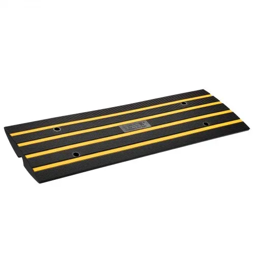 VEVOR 3x Schwellenrampe Vollgummi Türschwellenrampe Max. Belastbarkeit 15Tonnen Bordsteinrampe mit 5,5x3,5cm Kanal Rollstuhlrampe 122x40,5x6,5cm Auffahrrampe Ideal für unebenen Boden Bordsteinkanten – Bild 9
