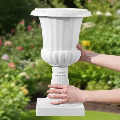 VEVOR Blumenspindel aus Kunststoff, 25x42 cm, 2er-Pack, Pflanzpokal. Pflanzkübel, Pflanzschale, weiße Blumentöpfe, für die Veranda, Hochzeit, Party, Zuhause, Bühne, Balkon, Terrassendekoration – Bild 7