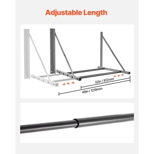 VEVOR Reifenregal Reifenständer Garagenregal zur Wandmontage 812-1219 mm verstellbar, Q235 Hochleistungs-Reifenlagerregal aus Stahl für Standardreifen (R355,6 bis R508 mm), max. Tragkraft 136 kg – Bild 3