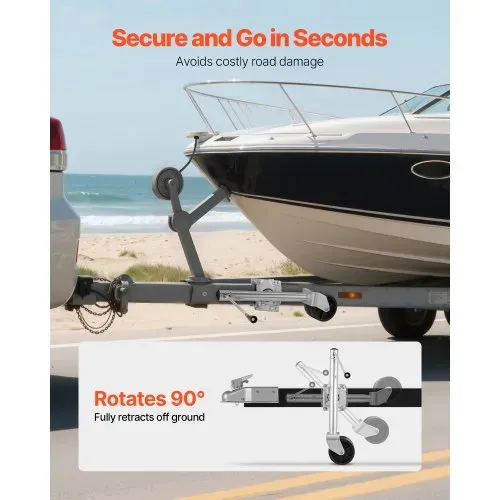 VEVOR Stützrad für Boote, 907 kg Tragfähigkeit, Bootstrailerheber mit PP-Doppelrad & ergonomischem Griff, Hubbereich von 381 bis 685mm, Bugrad geeignet für Wohnmobile, Boote & Nutzanhänger – Bild 5