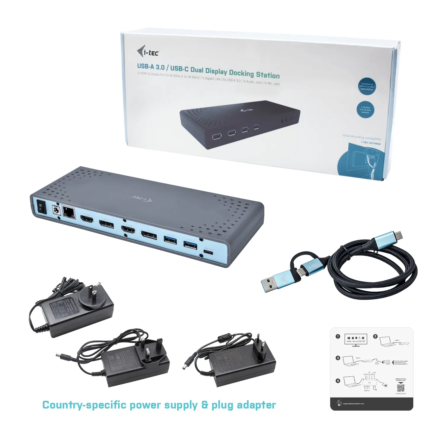 i-tec USB 3.0 / USB-C / Thunderbolt 3 Dual Display Docking Station – Bild 7