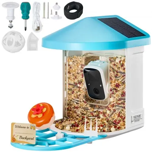 VEVOR Intelligenter Vogelfutterspender mit Kamera, 2K HD KI identifiziert über 10.000 Vogelarten, solarbetriebene Vogelbeobachtungskamera mit automatischer Aufnahme und sofortiger Benachrichtigung, kabelloses Outdoor-Geschenk für Vogelliebhaber (2 Solarmodule) – Bild 8