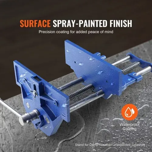 VEVOR Schraubstock für Holzarbeiten 110mm Spanntiefe 335mm Öffnungsbreite Parallelschraubstock aus Gusseisen pulverbeschichtet 11KN Spannkraft Φ15-74mm Spannbereich Ideal für Holzbearbeitungsstudios – Bild 4