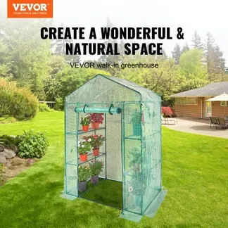VEVOR Foliengewächshaus 141×74,5x205cm Tomatengewächshaus 15kg Tragfähigkeit Treibhaus Gartenhaus Frühbeet PE-Material Stahlrohr Tomatenhaus Gemüse Gewächshaus mit 4 Regalen Pflanzenhaus VEVOR Foliengewächshaus 141×74,5x205cm Tomatengewächshaus 15kg Tragfähigkeit Treibhaus Gartenhaus Frühbeet PE-Material Stahlrohr Tomatenhaus Gemüse Gewächshaus mit 4 Regalen Pflanzenhaus